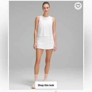 Lululemon Pace Rival Mid-Rise Skirt, size 2, white athletic skirt